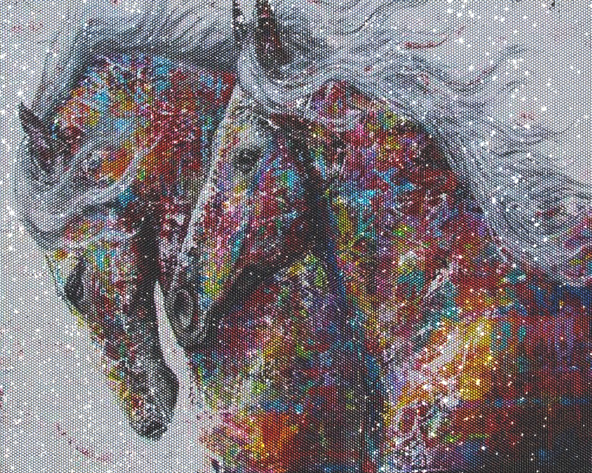 Diamond Painting Pakket HQ | Glimb® | Kleurrijke Paarden | 50X40 CM | Rond | Volledig // Diamond Painting - Diamond Painting Volwassenen - Diamond Painting Pakket Volwassenen - Diamond Painting Kinderen - Diamond Painting Pakket Volledig